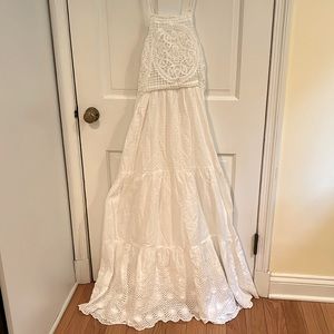 Anthropologie Maxi White Eyelet Dress